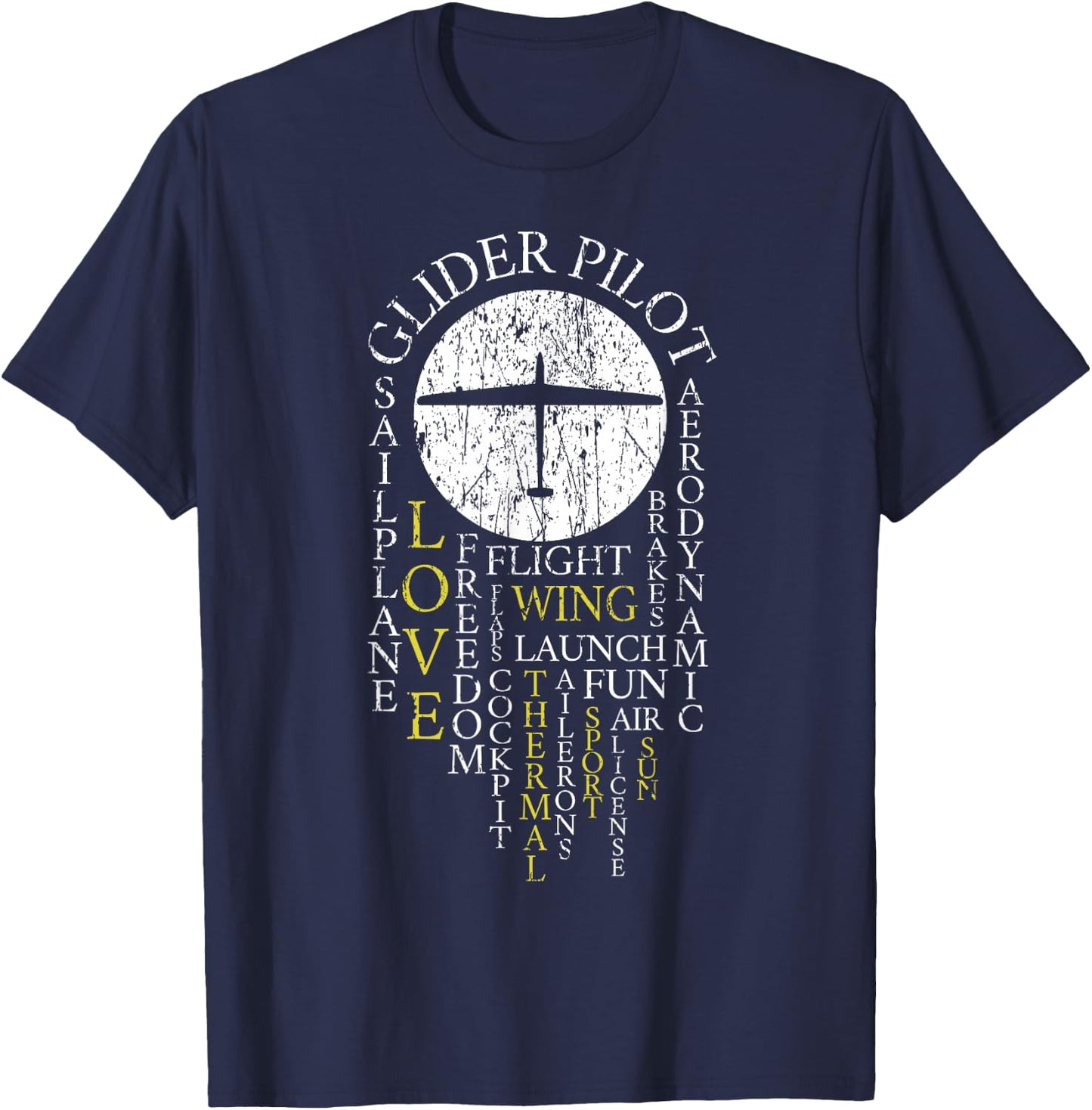 Glider Pilots Cool Sail Plane Gliding Thermal Winds Soaring T-Shirt - T-Shirt | Navy