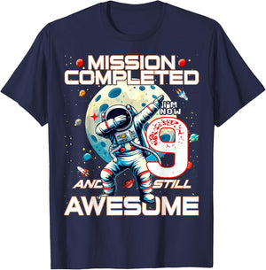 9th Birthday Astronaut Astronomy 9th Year Old Birthday T-Shirt - T-Shirt | Navy