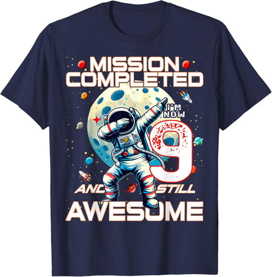 9th Birthday Astronaut Astronomy 9th Year Old Birthday T-Shirt - T-Shirt | Navy