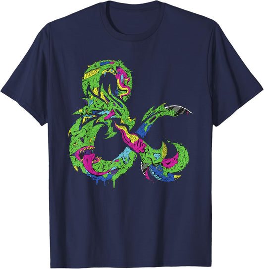 Dungeons & Dragons Bright Monster Ampersand T-Shirt - T-Shirt | Navy