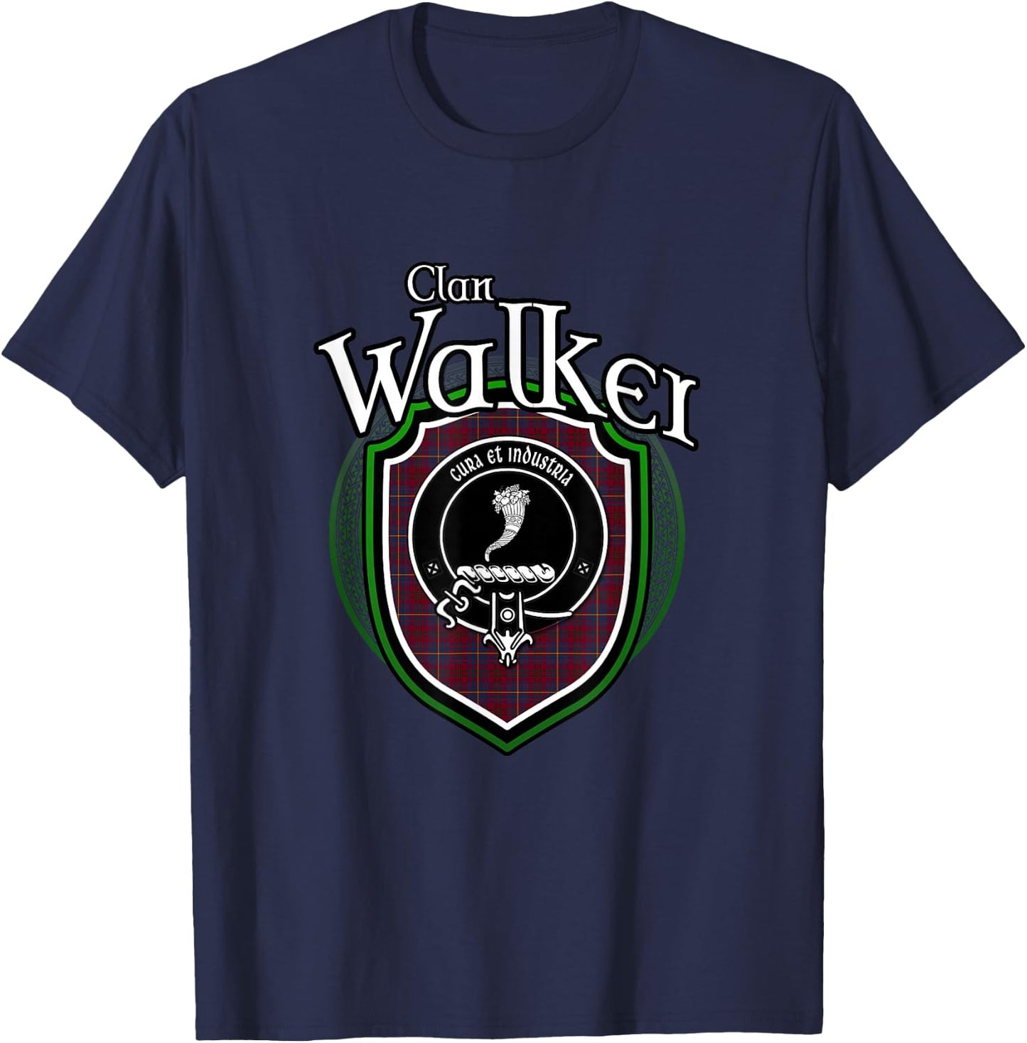 Walker Clan Crest | Scottish Clan Walker Family Badge T-Shirt - T-Shirt | Navy