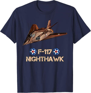 American Camouflage Bomber F117 Nighthawk T-Shirt - T-Shirt | Navy