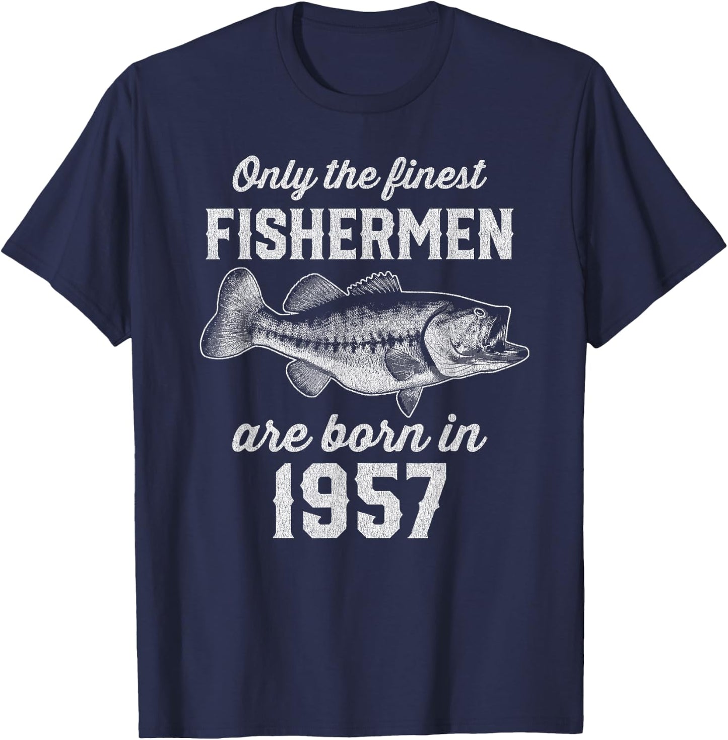 68 Year Old: Fisherman Fishing 1957 68th Birthday T-Shirt - T-Shirt | Navy
