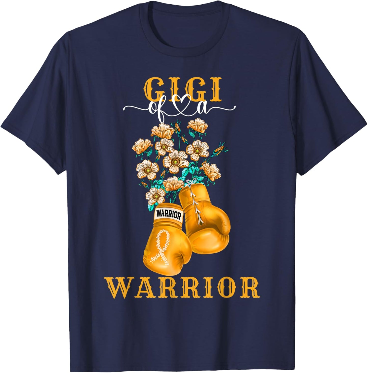 Gigi Of A Warrior Childhood Cancer Awareness Support Squad T-Shirt - T-Shirt | Navy