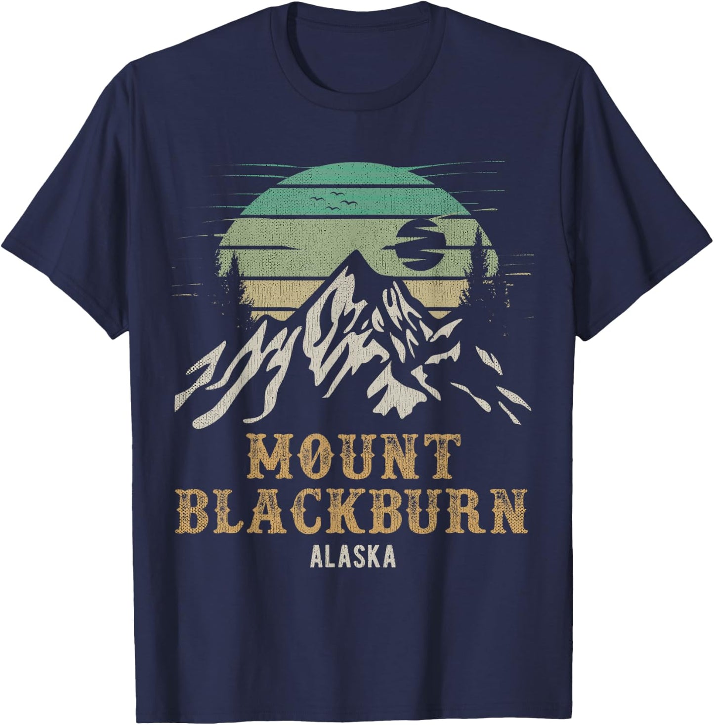 Mount Blackburn National Park Alaska Merchandise Hiking T-Shirt - T-Shirt | Navy
