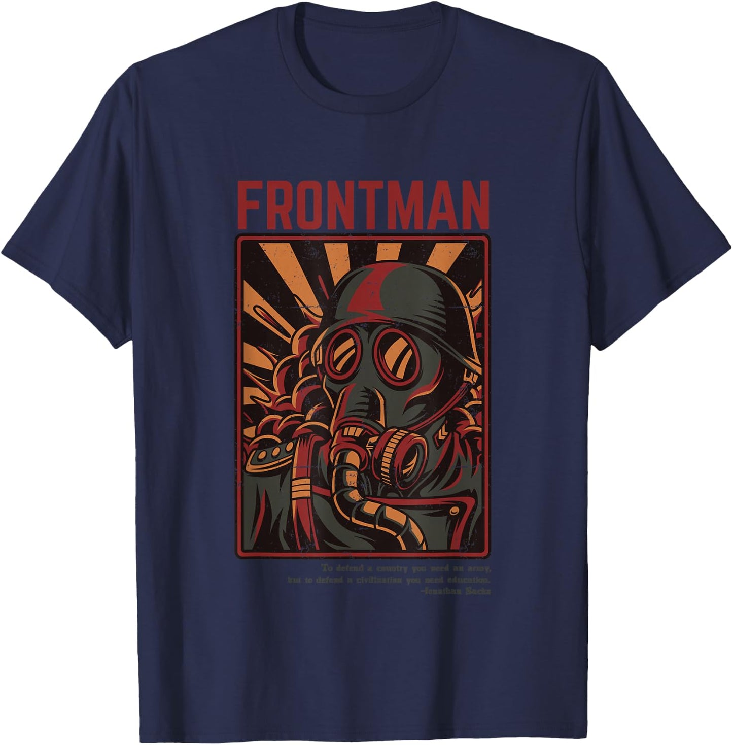 Gas Mask Toxic Warrior Propaganda Anti-war Vintage Art Shirt T-Shirt - T-Shirt | Navy