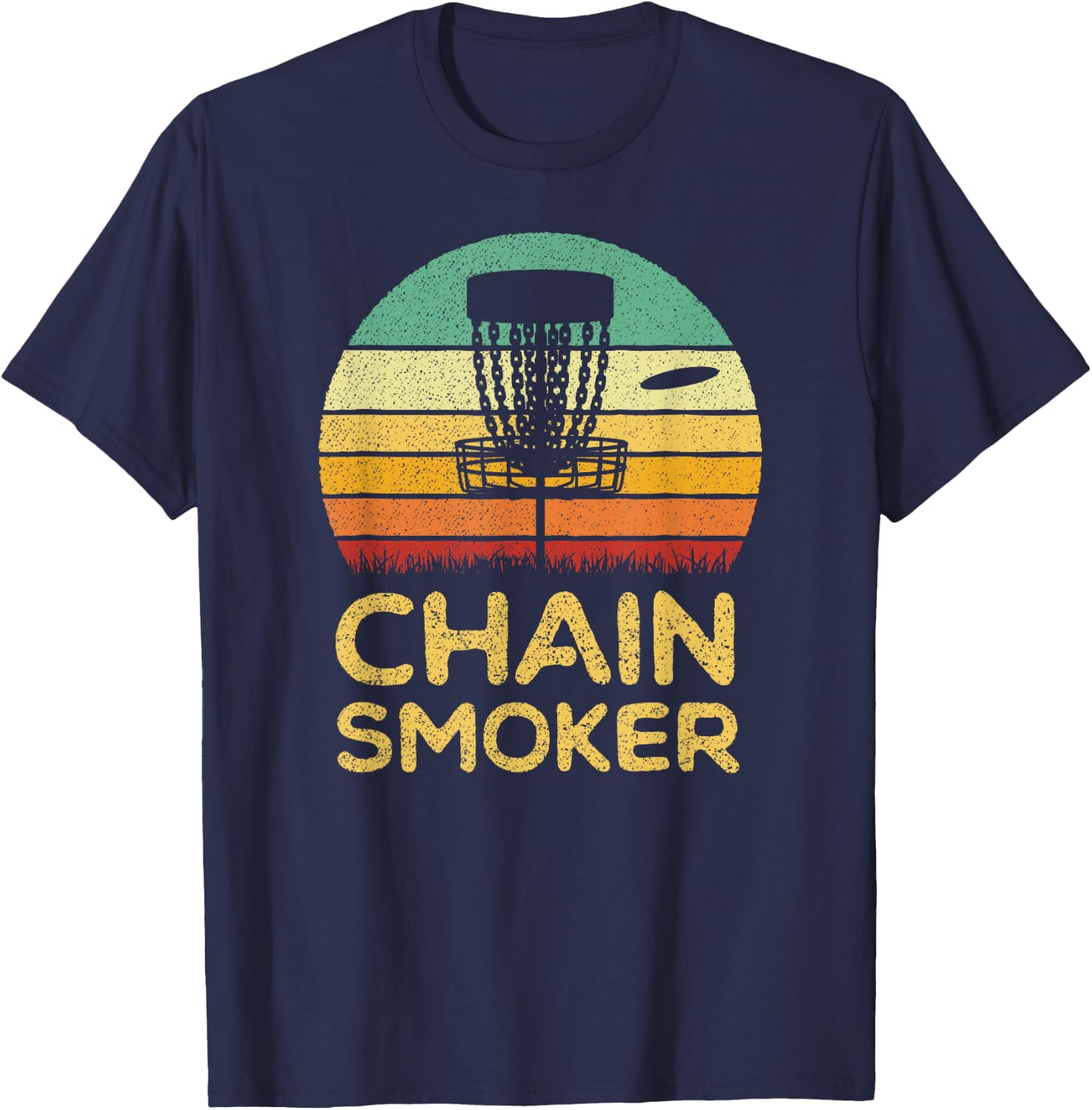 Funny Disc Golf Shirt Chain Smoker Golf Men Women Gift T-Shirt - T-Shirt | Navy