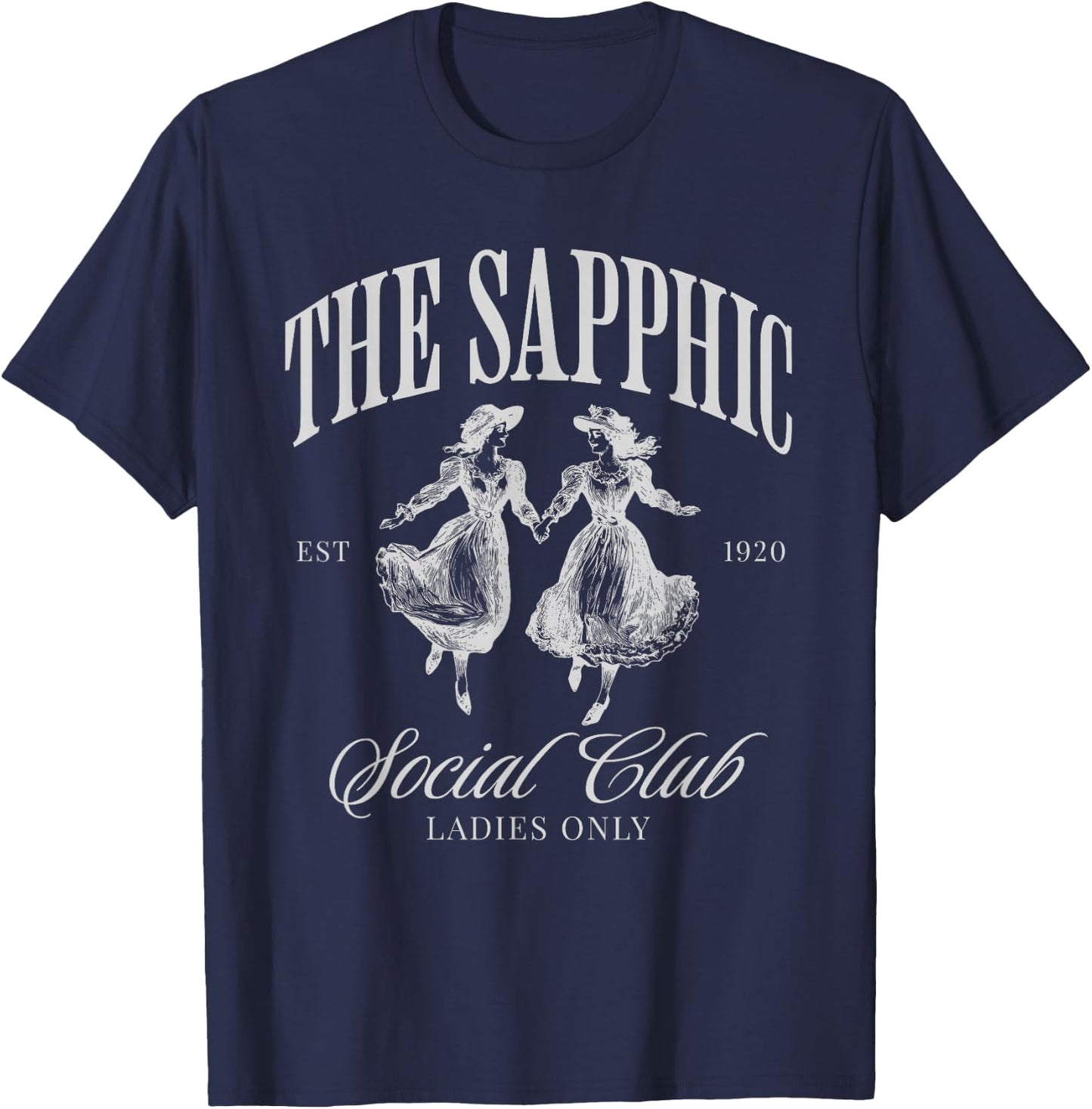 The Sapphic Tendencies Social Club LGBT Gay Lesbian Pride T-Shirt - T-Shirt | Navy