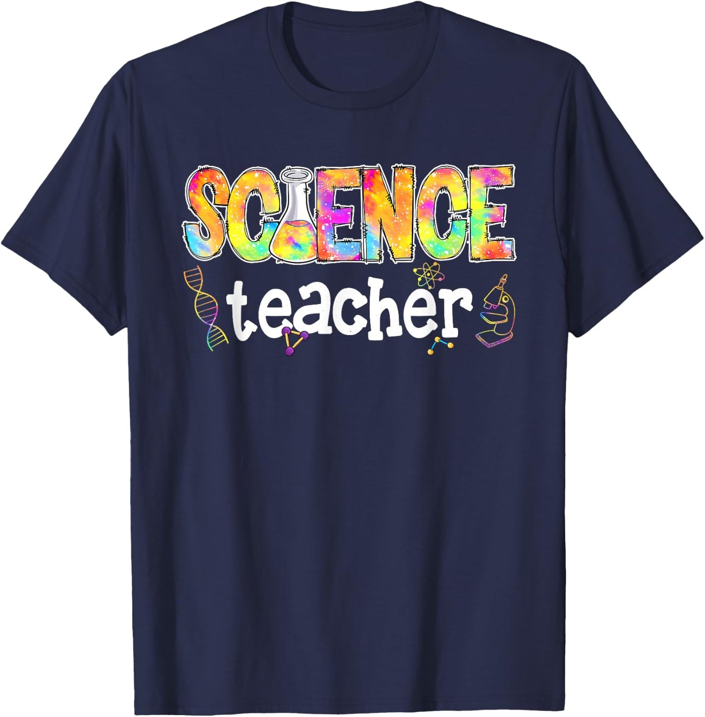 Science Teacher Tie Dye Science Teaching Back to School T-Shirt - T-Shirt | Navy