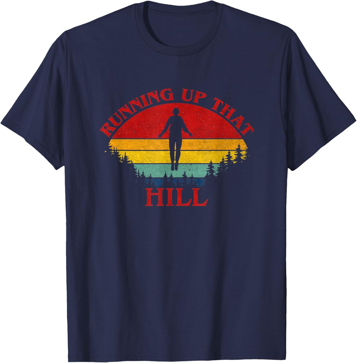 Running up that hill 80s Runner Lover T-Shirt - T-Shirt | Navy