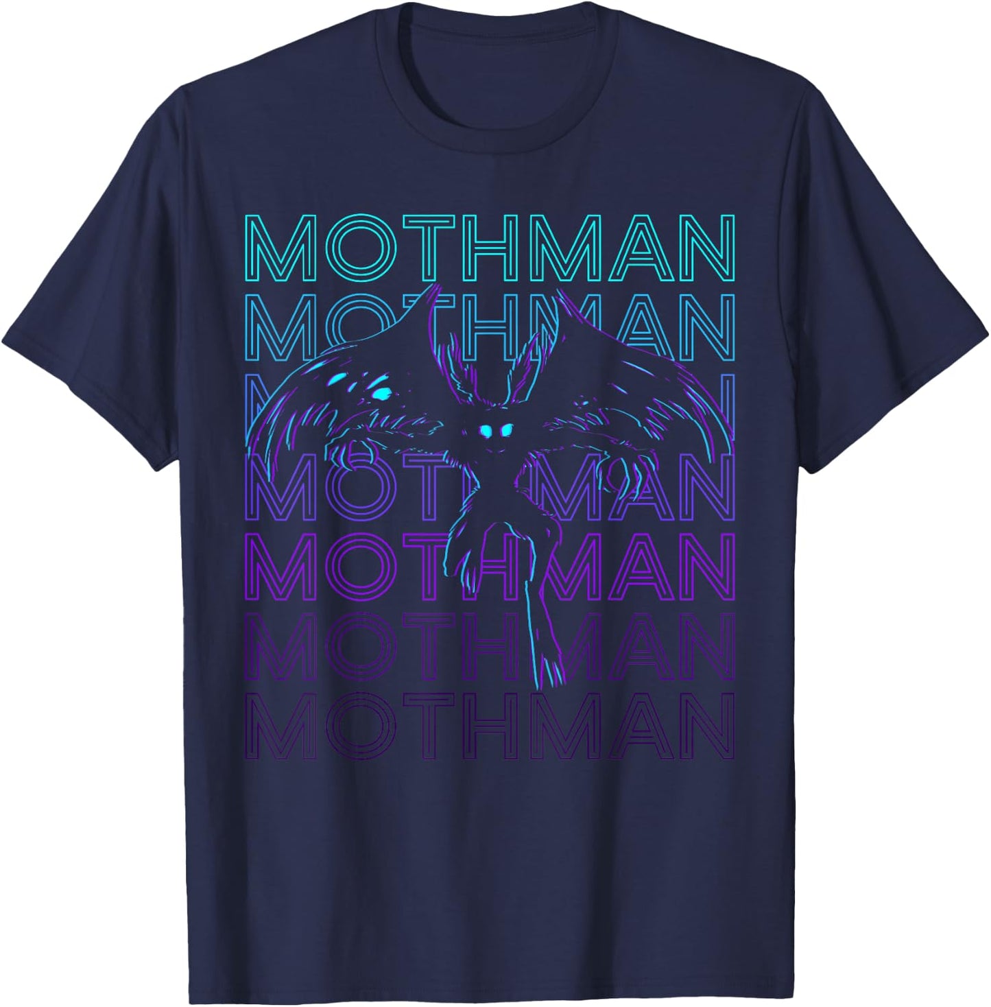 Mothman Cryptid Cryptozoology Retro T-Shirt - T-Shirt | Navy