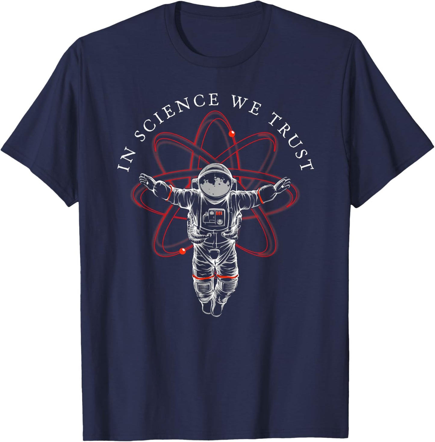 Atheist Shirt in Science We Trust, Astronaut, Humanist T-Shirt - T-Shirt | Navy