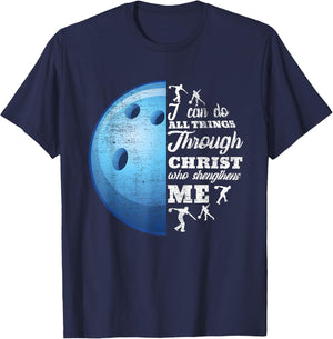 Christian Bowling Funny Personalized Team Gift Women T-Shirt - T-Shirt | Navy