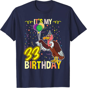 Its My 33rd Birthday Vulture Bird Lover T-Shirt - T-Shirt | Navy