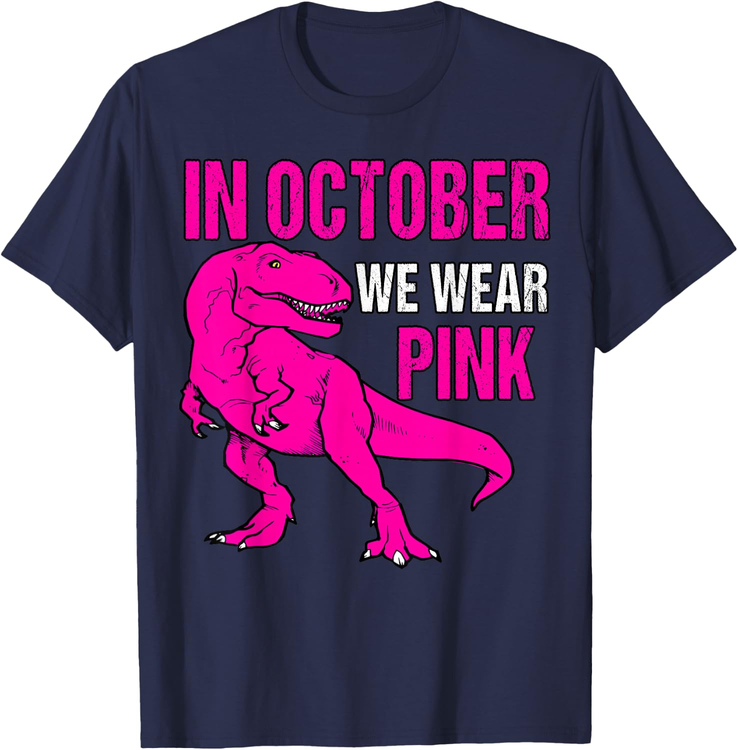 In October We Wear Pink Breast Cancer Awareness Kids Boys T-Shirt - T-Shirt | Navy