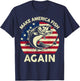 4th of July Shirt Make America Fishing Again Fish Dad Gift T-Shirt - T-Shirt | Navy
