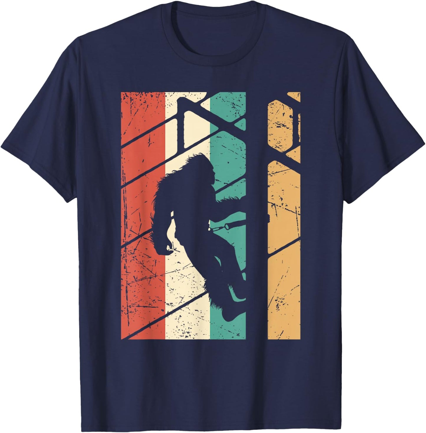 Vintage Bigfoot Lineman Electrician Sasquatch Lineworker T-Shirt - T-Shirt | Navy