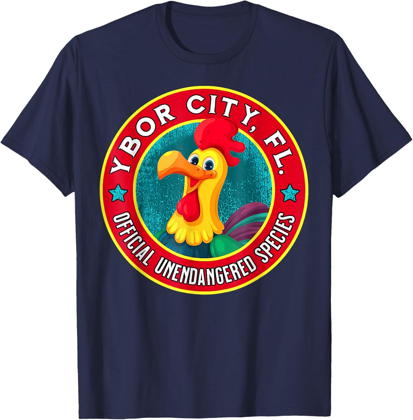 Ybor City Chicken Official Unendangered Species Souvenir T-Shirt - T-Shirt | Navy