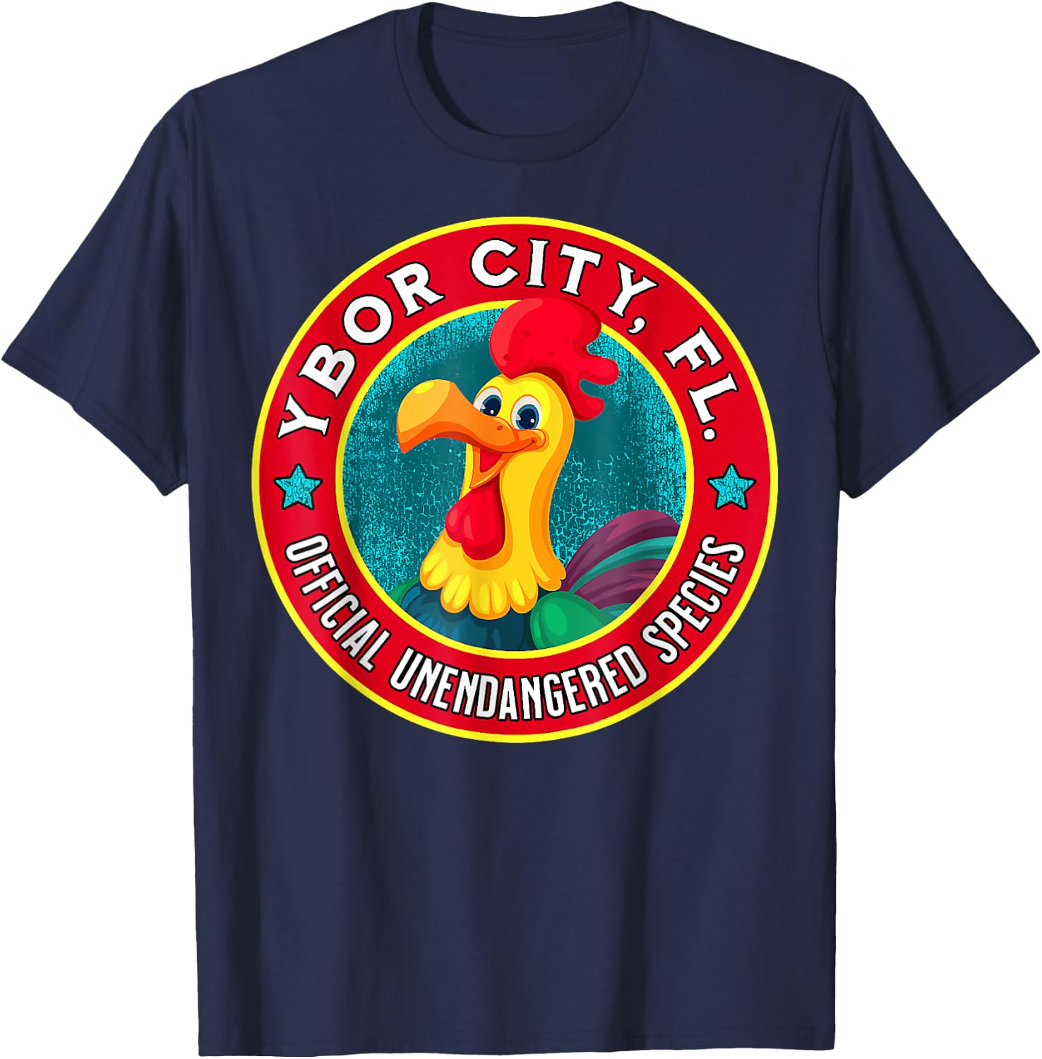 Ybor City Chicken Official Unendangered Species Souvenir T-Shirt - T-Shirt | Navy