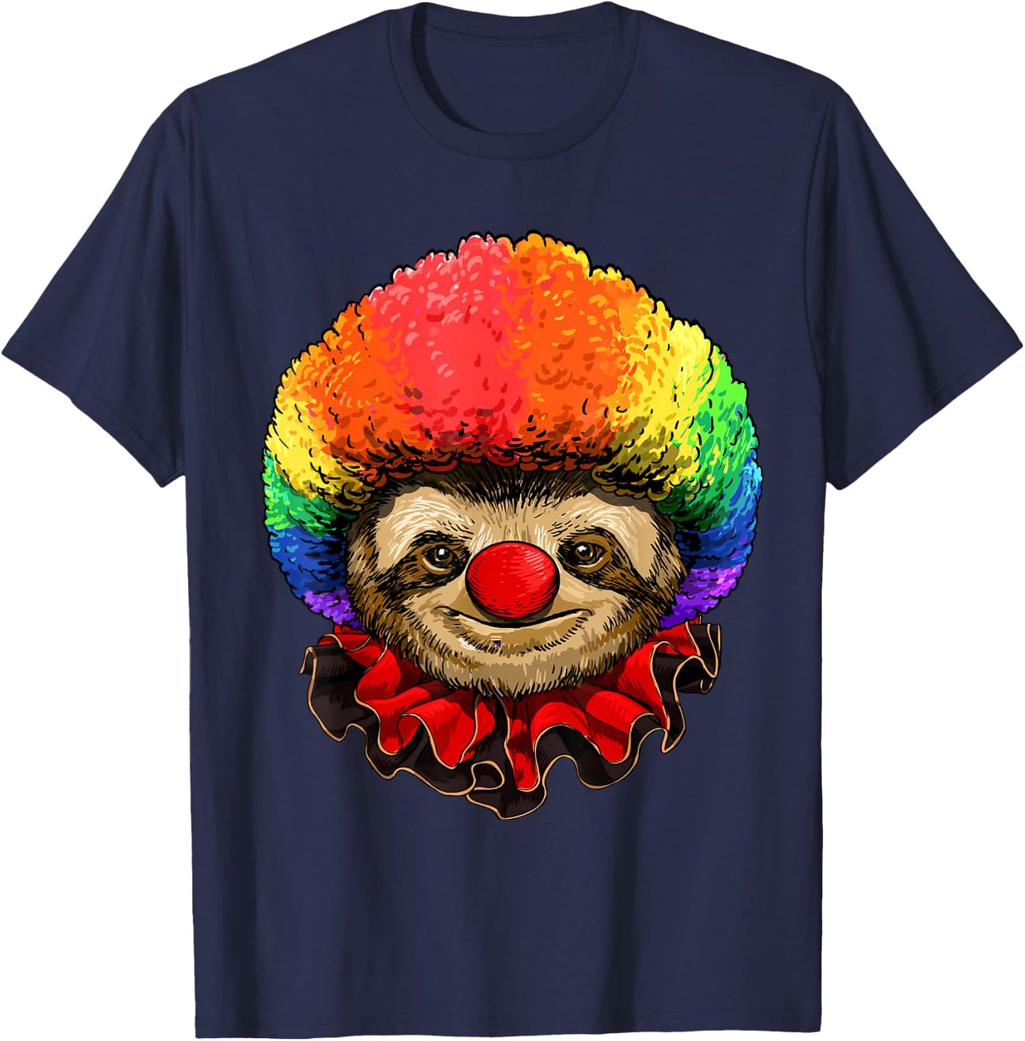 Sloth Clown Wildlife Sloth Forest Animal Circus T-Shirt - T-Shirt | Navy