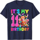 11 Year Old Girl Sweet Candy Theme It's My 11th Birthday T-Shirt - T-Shirt | Navy