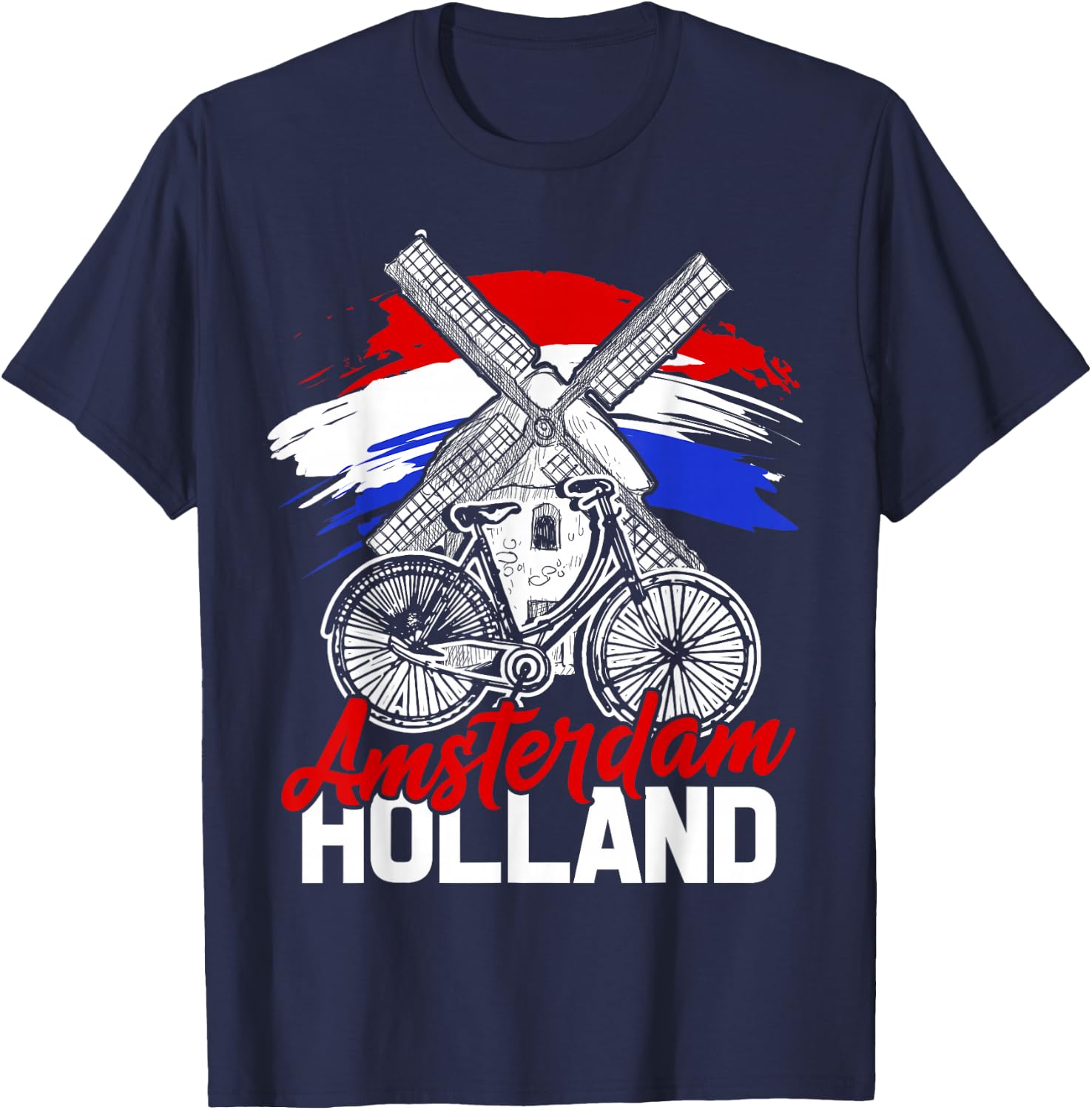 The Netherlands Amsterdam Nederland Dutch T-Shirt - T-Shirt | Navy