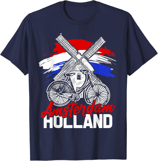 The Netherlands Amsterdam Nederland Dutch T-Shirt - T-Shirt | Navy
