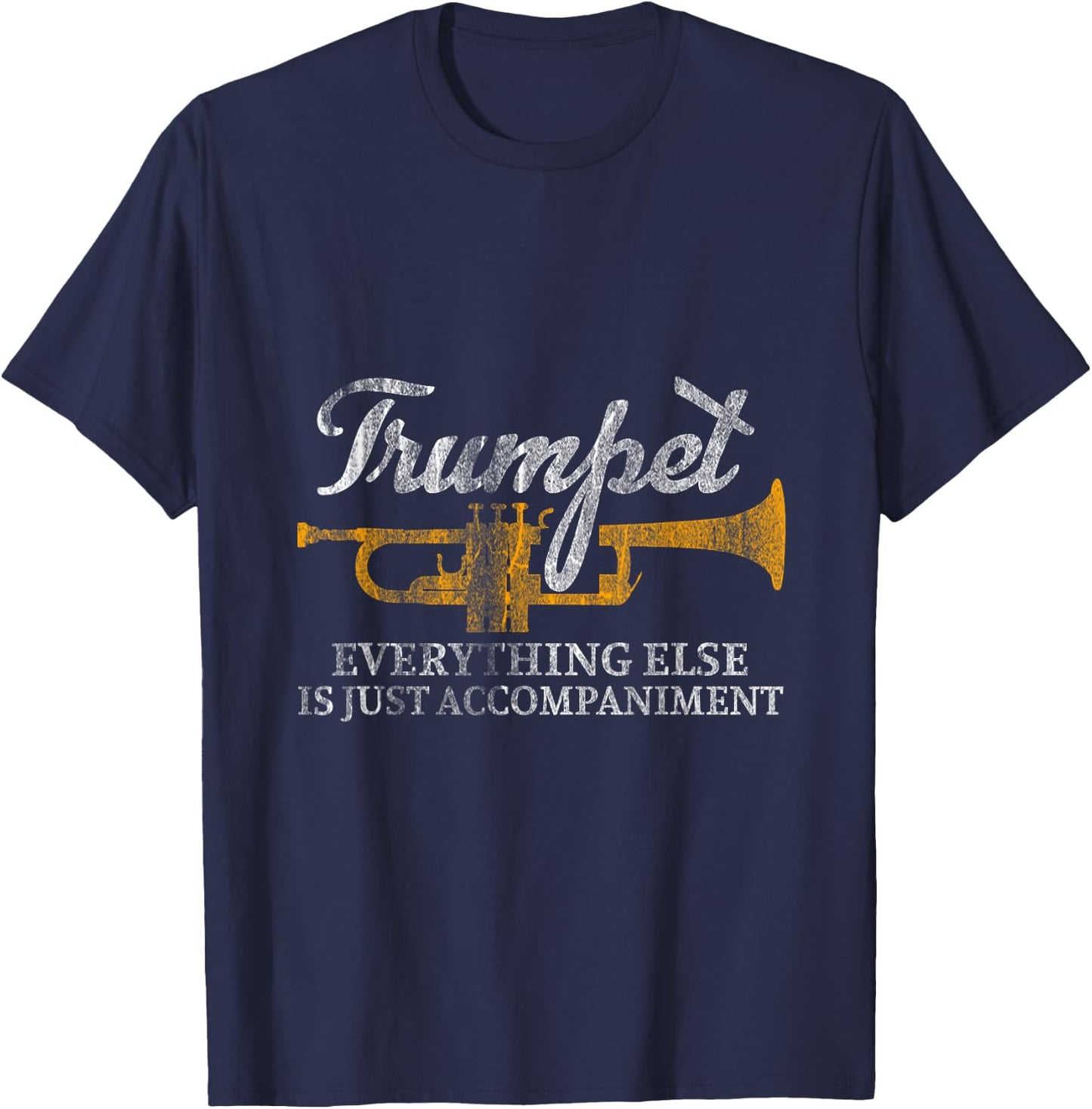Musical Instrument Marching Band Jazz Music Trumpet T-Shirt - T-Shirt | Navy