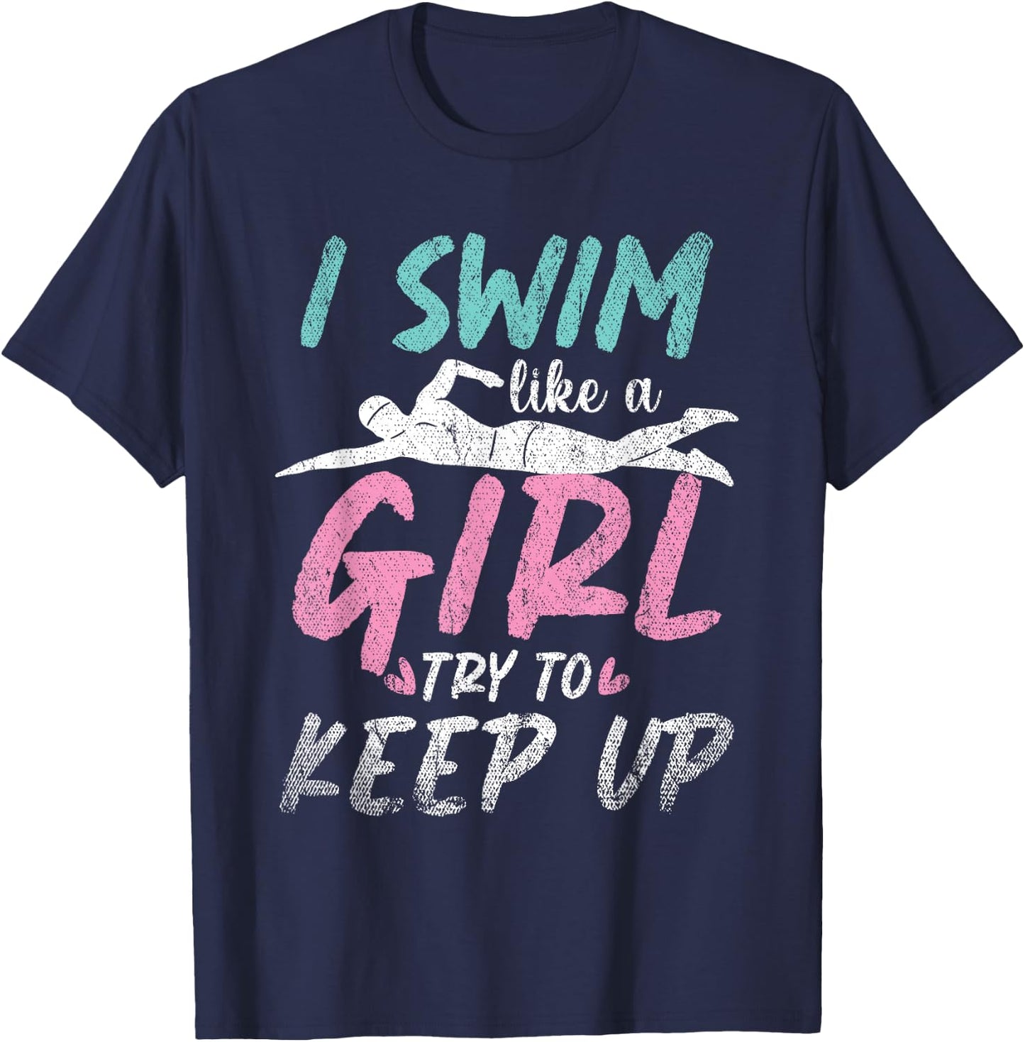 Swim Practice Aquatic Sport Swimmer Women Girls Swimming T-Shirt - T-Shirt | Navy