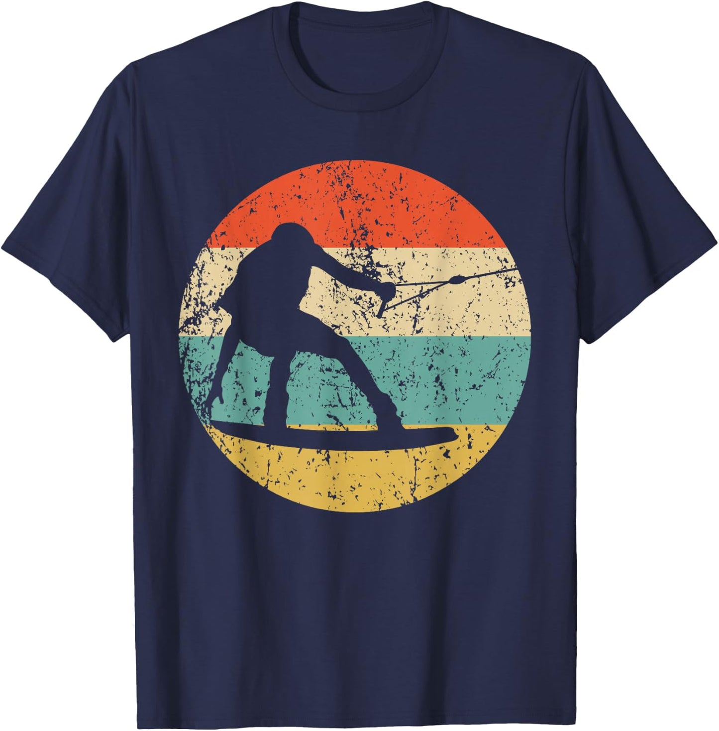 Vintage Retro Style Wakeboarding Retro Wakeboarder T-Shirt - T-Shirt | Navy