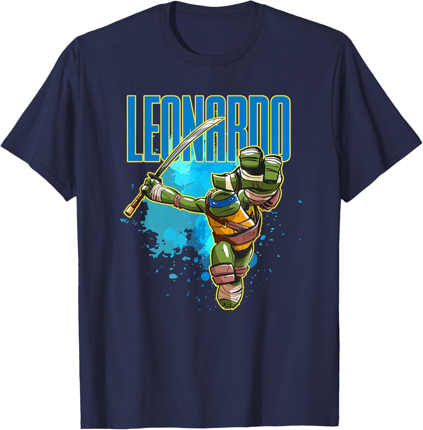 Leonardo - Blue Splatter Paint T-Shirt - T-Shirt | Navy