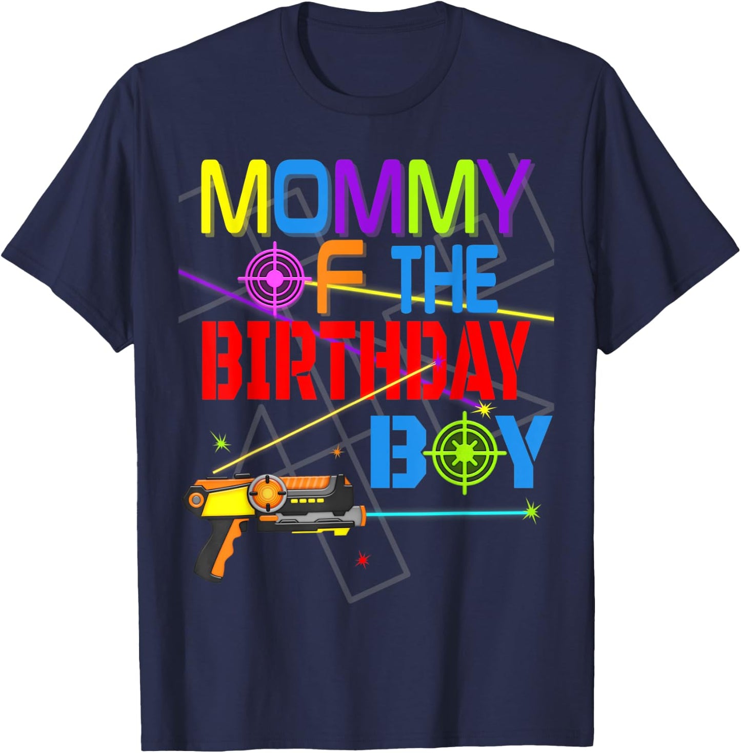 Laser Tag Birthday Party Themed Matching Family T-Shirt - T-Shirt | Navy