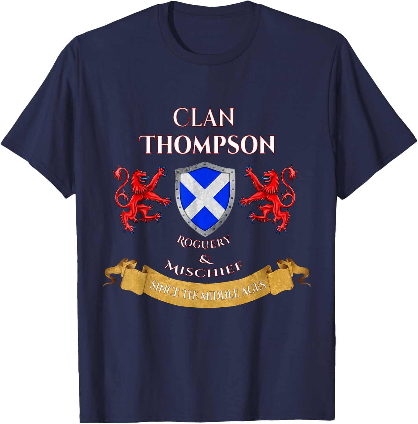 Thompson Scottish Family Clan Middle Ages Mischief T-Shirt - T-Shirt | Navy