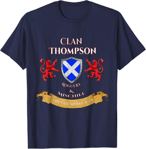 Thompson Scottish Family Clan Middle Ages Mischief T-Shirt - T-Shirt | Navy