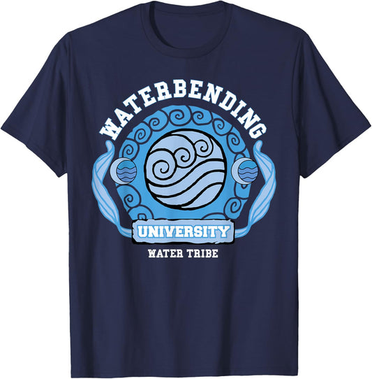 Water Bending University Logo Water Nation T-Shirt - T-Shirt | Navy