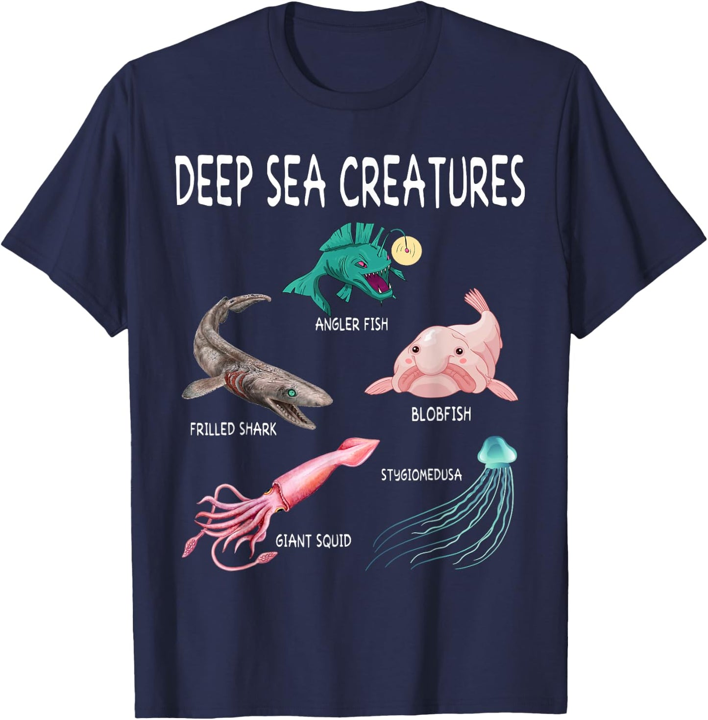 Deep Sea Creatures Educational Future Marine Biologist T-Shirt - T-Shirt | Navy