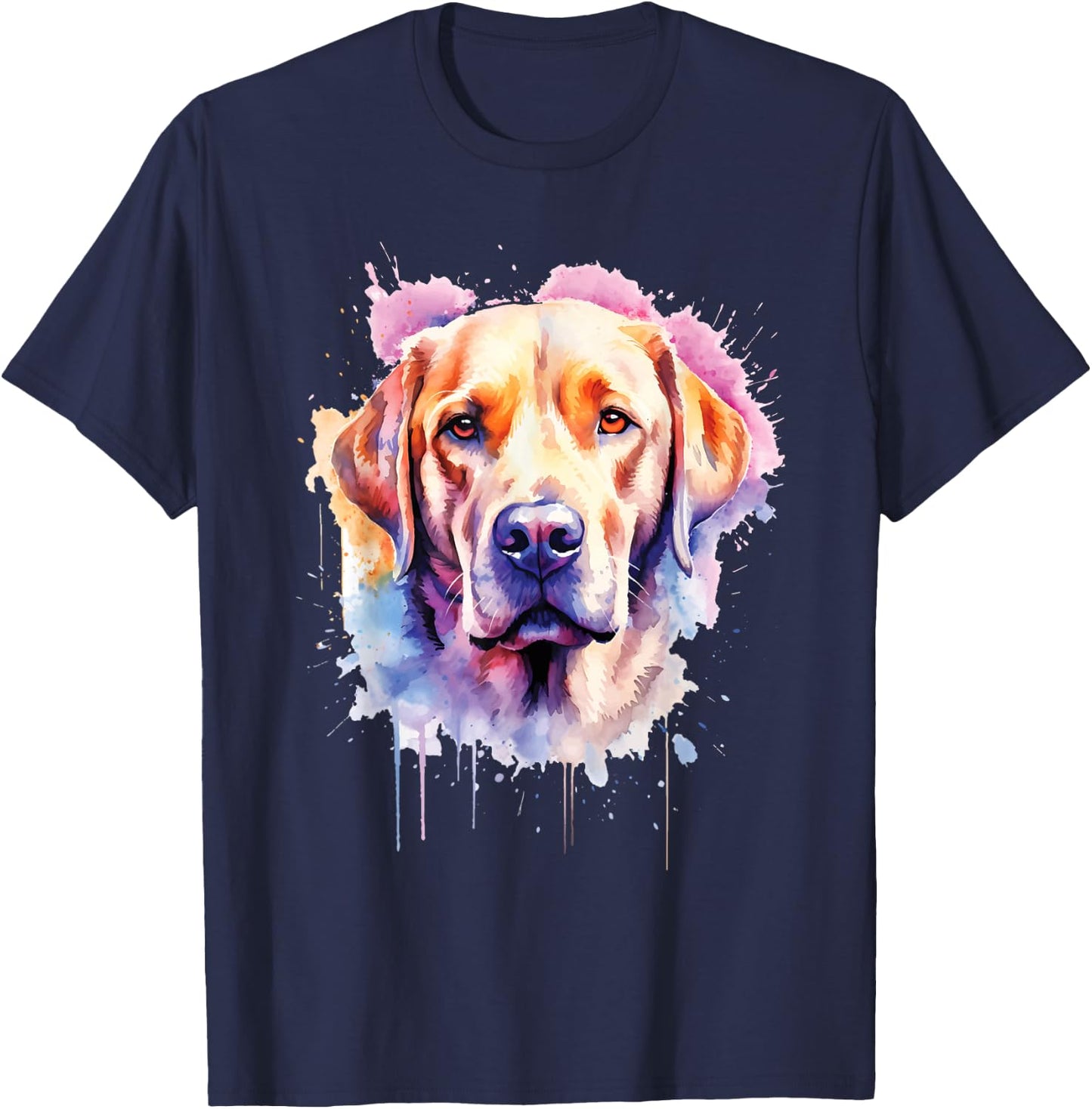 Colorful Labrador Splash Art - Dog Owner Pet Trainer Puppy T-Shirt - T-Shirt | Navy