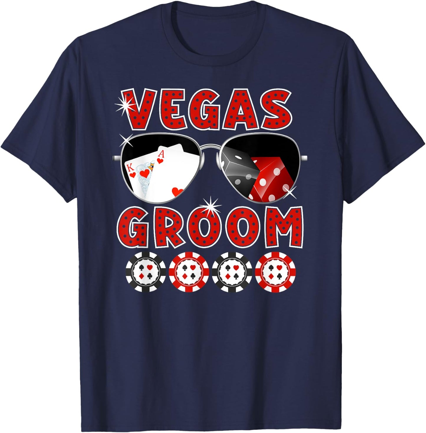 Las Vegas Groom Wedding Bachelor Party Stag Night T-Shirt - T-Shirt | Navy