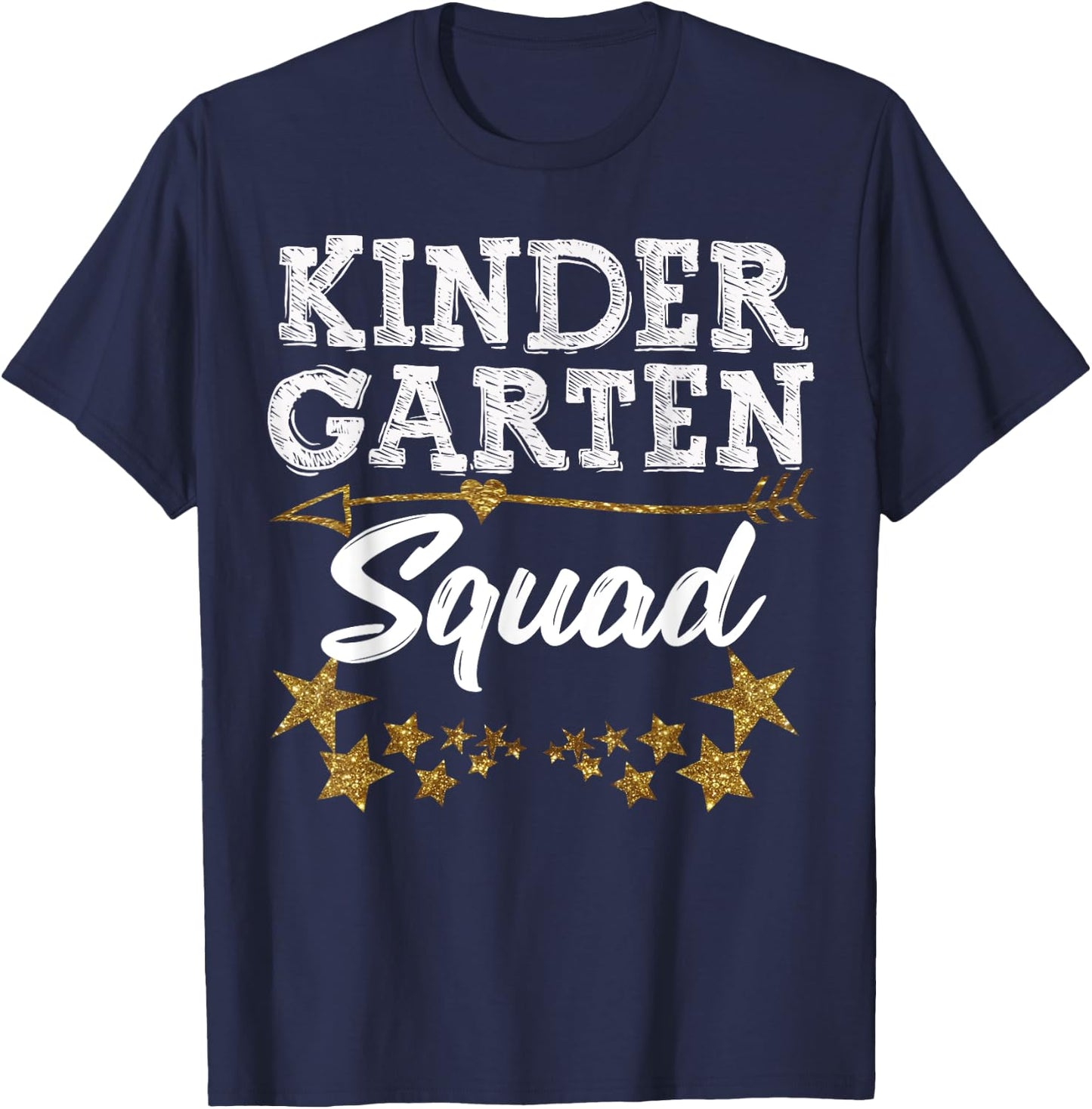 Kindergarten Squad Gold Star Fun Kids Back To School T-Shirt - T-Shirt | Navy