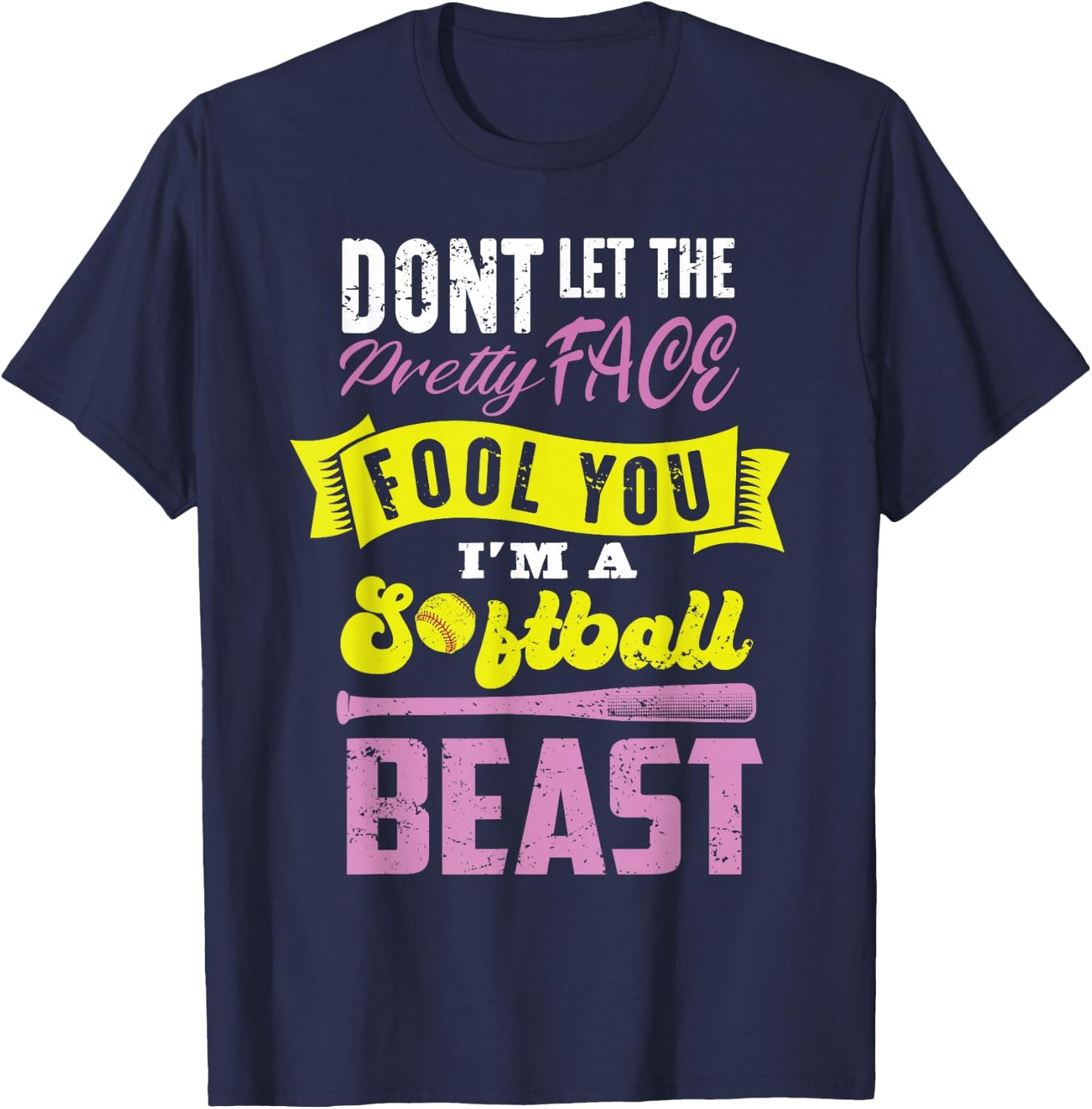 Funny Fastpitch Girls Catcher Softball Game Gift Women Kids T-Shirt - T-Shirt | Navy