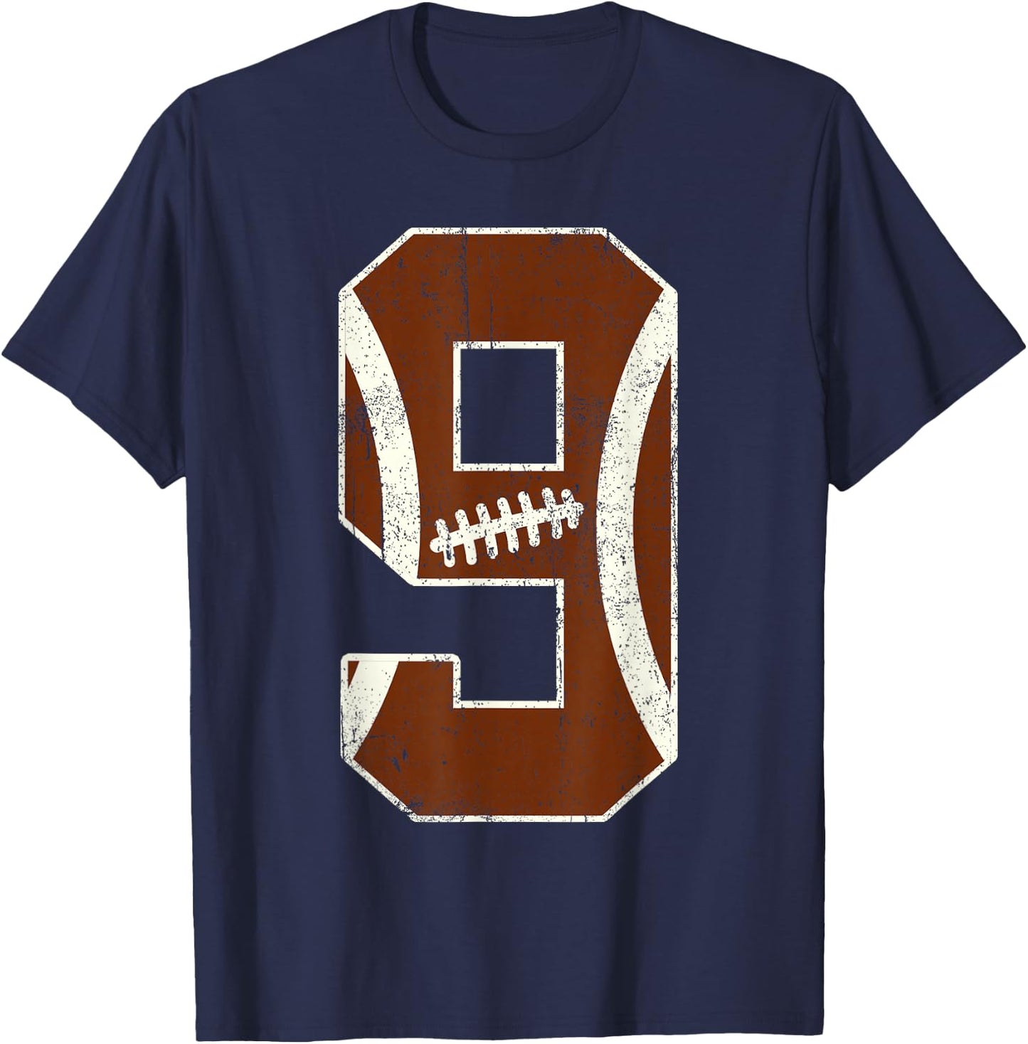 9th Birthday Football Lovers Bdy Boy 9 Year Old Girl T-Shirt - T-Shirt | Navy