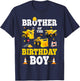 Brother Of The Birthday Boy Bday Construction Crew Trucks T-Shirt - T-Shirt | Navy