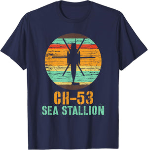 Vintage CH-53 Sea Stallion Helicopter Military Shirt T-Shirt - T-Shirt | Navy