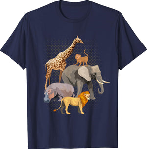 Safari Squad African Safari Animals Funny Zoo Animal Lovers T-Shirt - T-Shirt | Navy