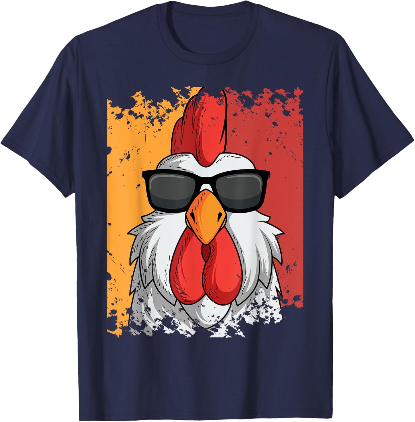 Rooster Retro Vintage Sunglasses Chicken Farm Poultry Lover T-Shirt - T-Shirt | Navy