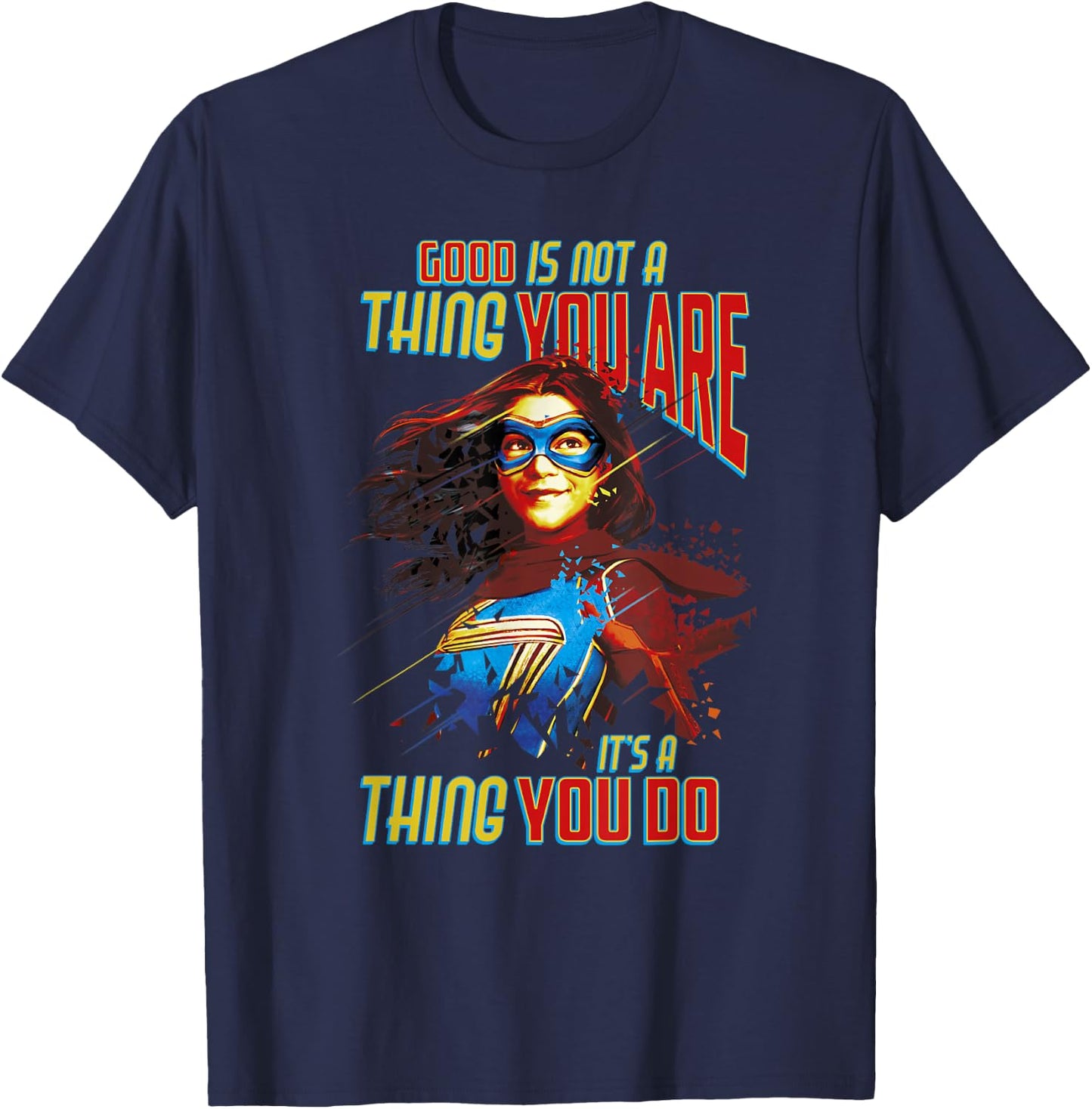 Marvel Ms. Marvel Good Is Not A Thing You Are Quote T-Shirt - T-Shirt | Navy
