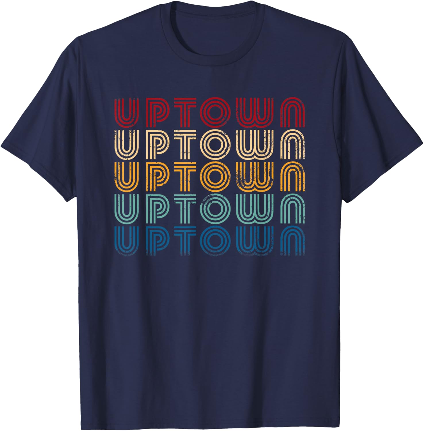 Retro Vintage Uptown New York 1970s 1980s Style T-Shirt - T-Shirt | Navy