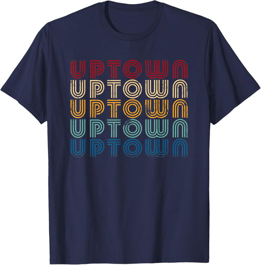 Retro Vintage Uptown New York 1970s 1980s Style T-Shirt - T-Shirt | Navy