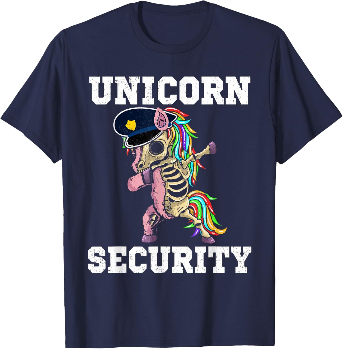 Unicorn Security Funny Unicorn Skeleton Dabbing Family Group T-Shirt - T-Shirt | Navy