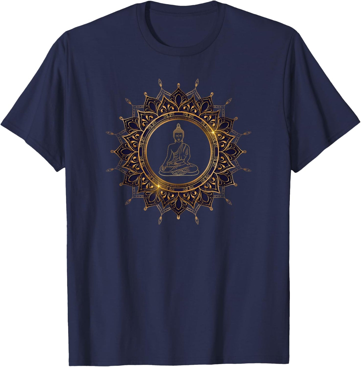 Buddha Mandala Buddhist Mindfulness Buddhism Spiritual T-Shirt - T-Shirt | Navy